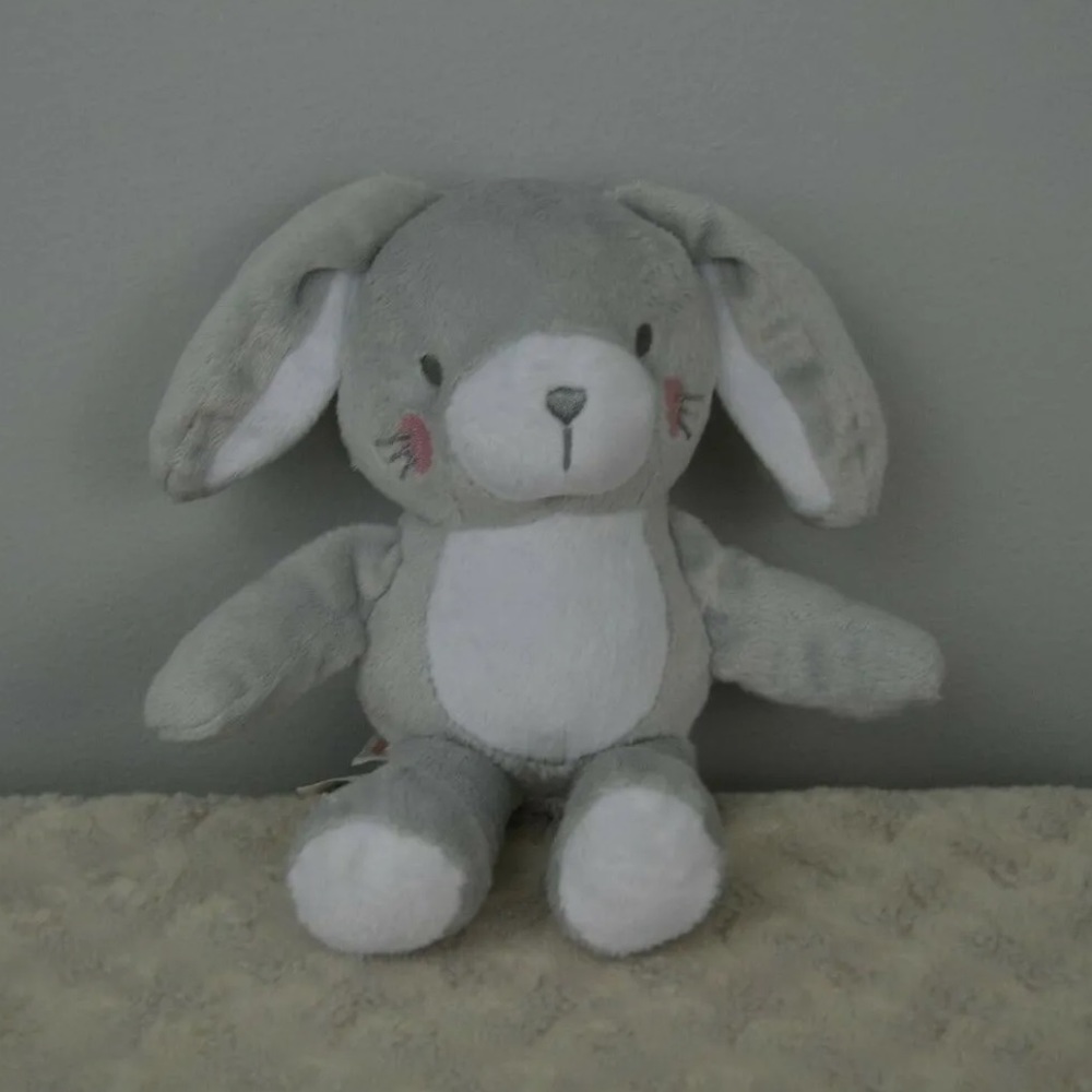 Bananafish Studio Bunny Rabbit Plush Stuffed Animal Gray White Pink Floppy Ears